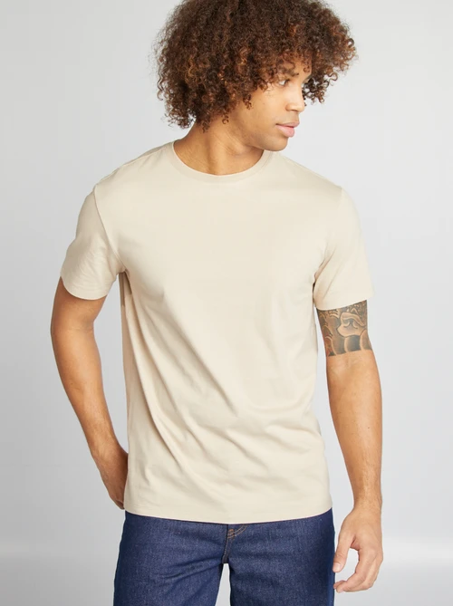T-shirt droit en jersey uni